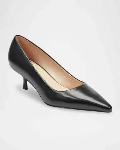 Marc Fisher LTD Calynna Leather Kitten-Heel Pumps | Thumbnail 2 Marc Fisher LTD Calynna Leather Kitten-Heel Pumps | Thumbnail 2