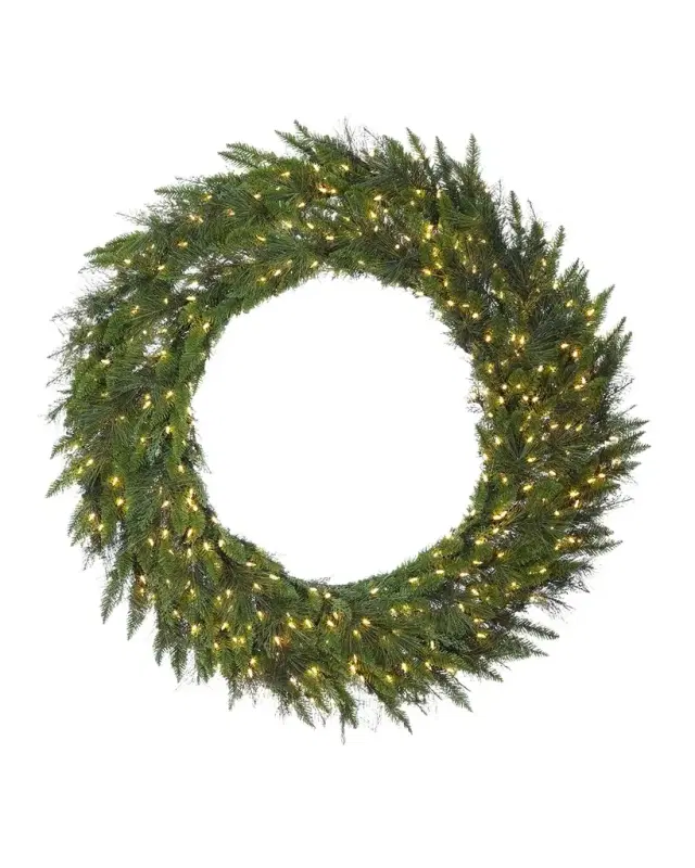 Winward Home Deluxe Mixed Pine Pre-Lit Wreath, 48" Round