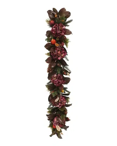 Winward Home 60" Hydrangea & Magnolia Leaf Garland | Thumbnail 1
