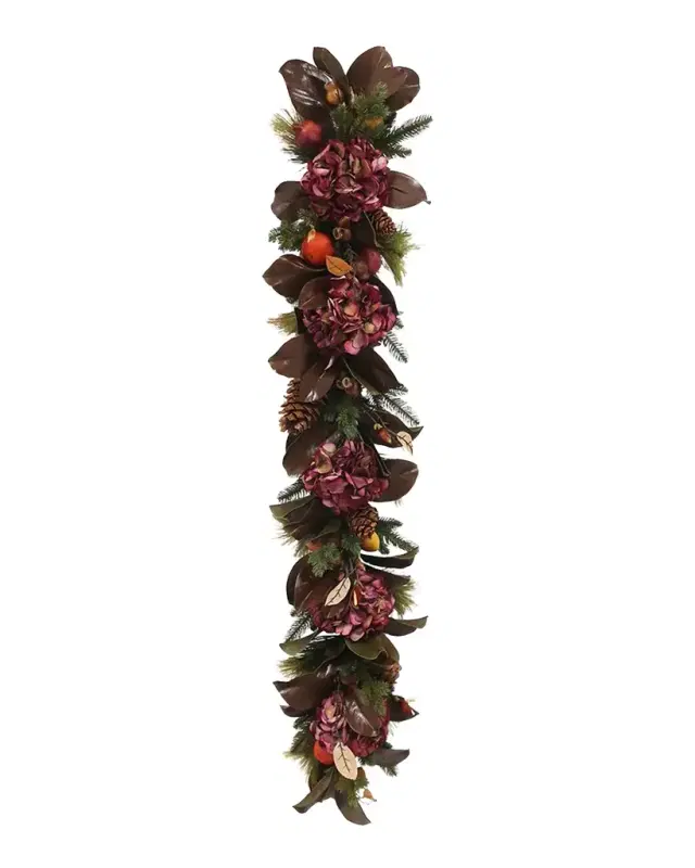 Winward Home 60" Hydrangea & Magnolia Leaf Garland
