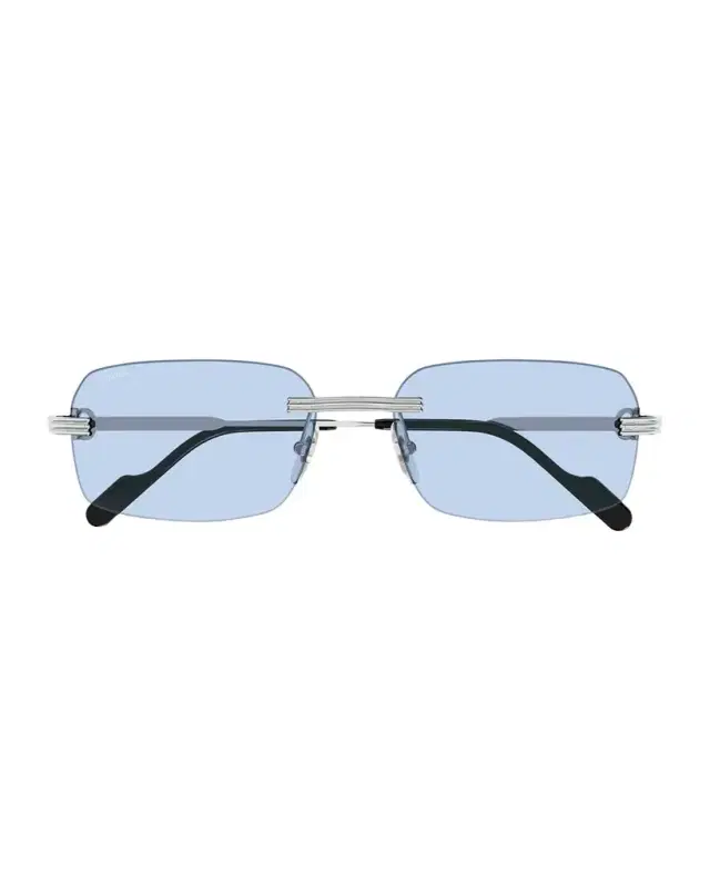 Cartier Men 's Rimless Rectangle Metal Sunglasses