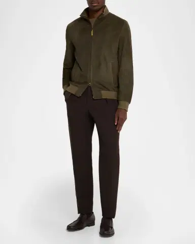 Stefano Ricci Men's Suede Full-Zip Jacket | Thumbnail 2