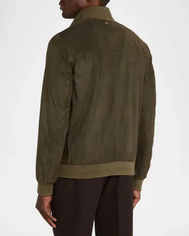 Stefano Ricci Men's Suede Full-Zip Jacket | Thumbnail 3