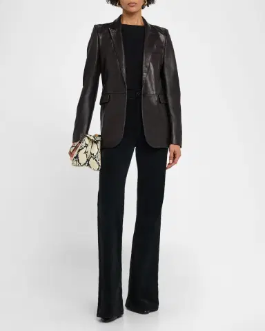 Nili Lotan Roe Cotton Stretch Velvet Bootcut-Leg Pants | Thumbnail 2