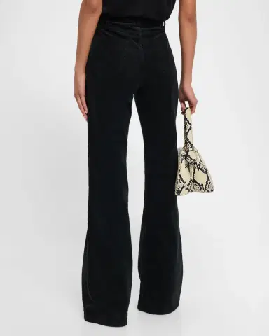 Nili Lotan Roe Cotton Stretch Velvet Bootcut-Leg Pants | Thumbnail 3