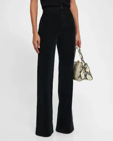 Nili Lotan Roe Cotton Stretch Velvet Bootcut-Leg Pants | Thumbnail 4