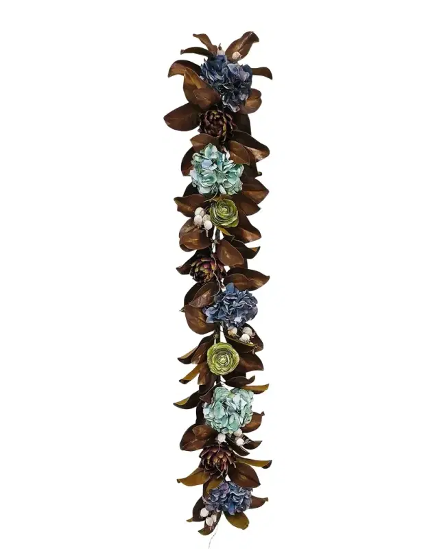 Winward Home 60" Hydrangea & Magnolia Leaf Garland