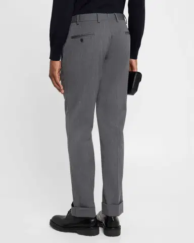 Emporio Armani Men's Wool Tonal Stripe Trousers | Thumbnail 3 Emporio Armani Men's Wool Tonal Stripe Trousers | Thumbnail 3