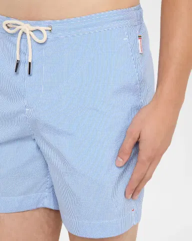 Orlebar Brown Men's Bulldog Mid-Length Seersucker Stripe Swim Shorts | Thumbnail 4 Orlebar Brown Men's Bulldog Mid-Length Seersucker Stripe Swim Shorts | Thumbnail 4