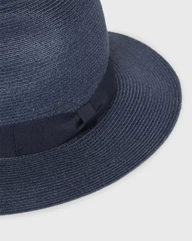 Giorgio Armani Men's Jute Ribbon-Band Fedora Hat | Thumbnail 2
