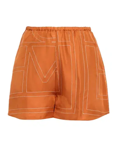 TOTEME Monogram Embroidered Silk Pajama Shorts | Thumbnail 1 TOTEME Monogram Embroidered Silk Pajama Shorts | Thumbnail 1