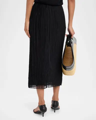 TOTEME Floral Pleated Tulle Midi Skirt | Thumbnail 3