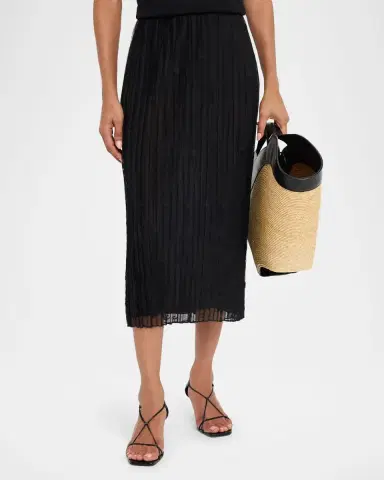 TOTEME Floral Pleated Tulle Midi Skirt | Thumbnail 4