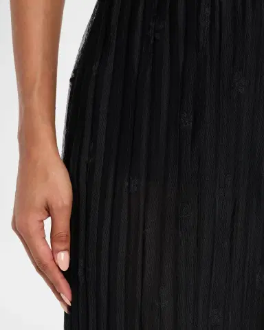TOTEME Floral Pleated Tulle Midi Skirt | Thumbnail 5