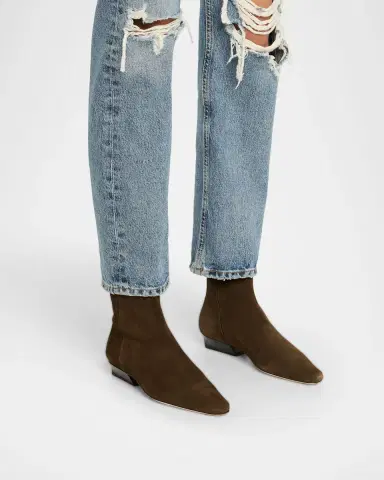 Staud Wally Flat Suede Ankle Boots | Thumbnail 2