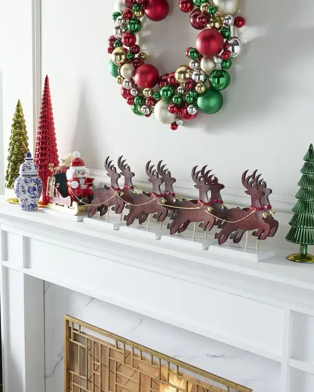 Steinbach Santa On His Sled with Reindeer Christmas Decoration