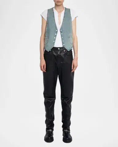 Zadig & Voltaire Gillier Studded Denim Vest | Thumbnail 2 Zadig & Voltaire Gillier Studded Denim Vest | Thumbnail 2