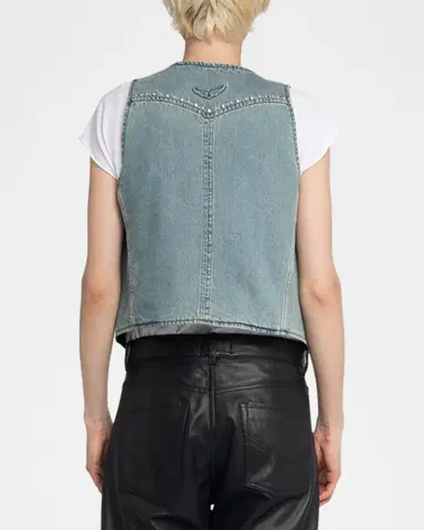 Zadig & Voltaire Gillier Studded Denim Vest | Thumbnail 3 Zadig & Voltaire Gillier Studded Denim Vest | Thumbnail 3