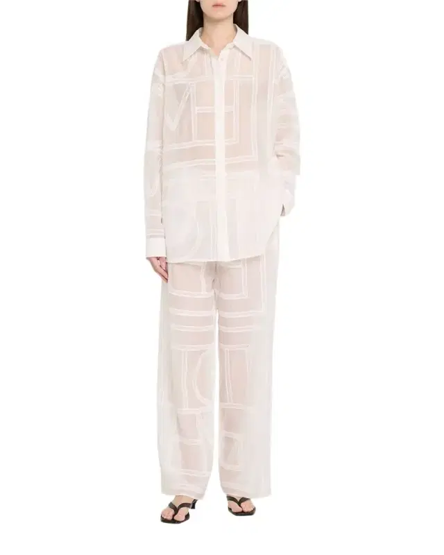 Monogram Crochet Embroidered Classic Shirt