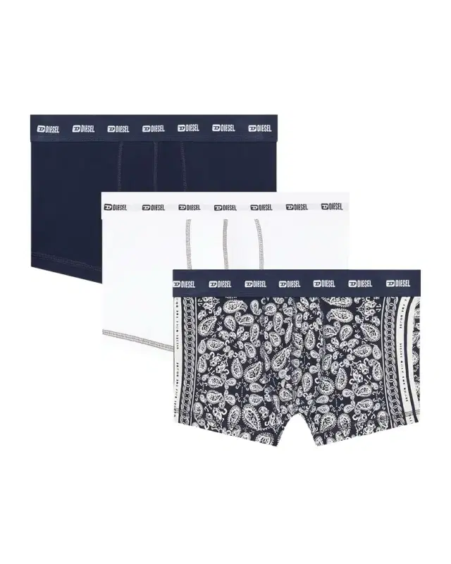 Diesel Men 's Damien Logo Waistband 3-Pack Boxer Briefs