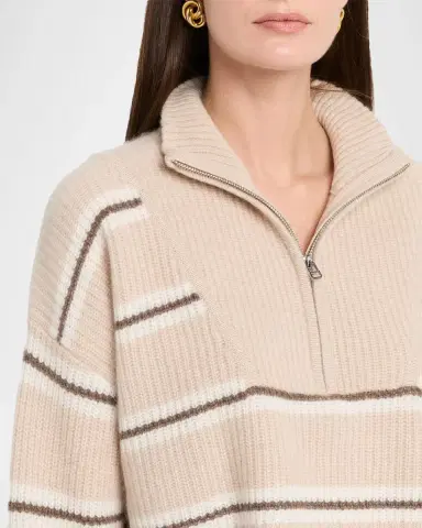 Staud Hampton Stripe Cashmere Cropped Sweater | Thumbnail 5 Staud Hampton Stripe Cashmere Cropped Sweater | Thumbnail 5