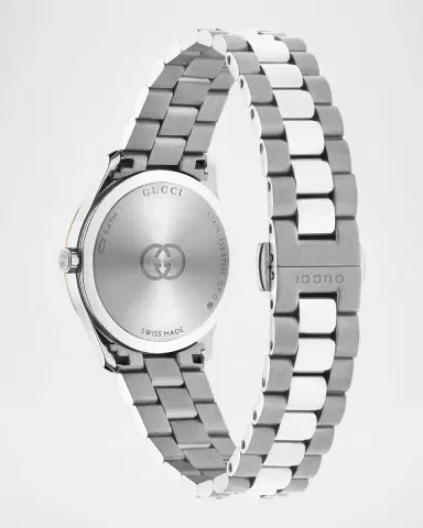 Gucci 29mm G Timeless Bracelet Watch with Diamonds, Pink Gold and Steel | Thumbnail 3