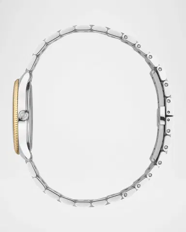 Gucci 29mm G Timeless Bracelet Watch with Diamonds, Pink Gold and Steel | Thumbnail 4