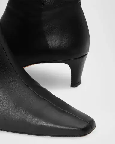 Staud Wally Leather Square-Toe Ankle Booties | Thumbnail 3
