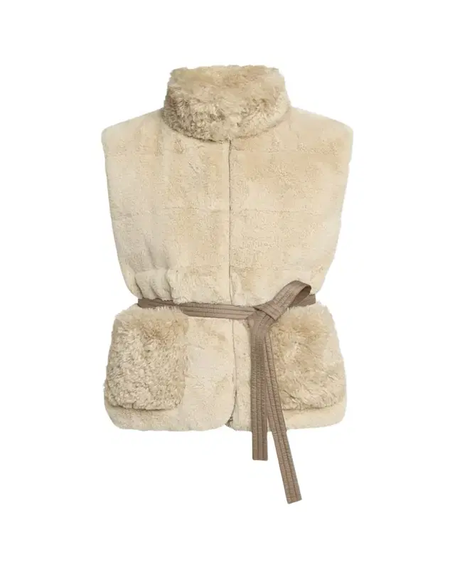 Joui Belted Faux Fur Vest Joui Belted Faux Fur Vest