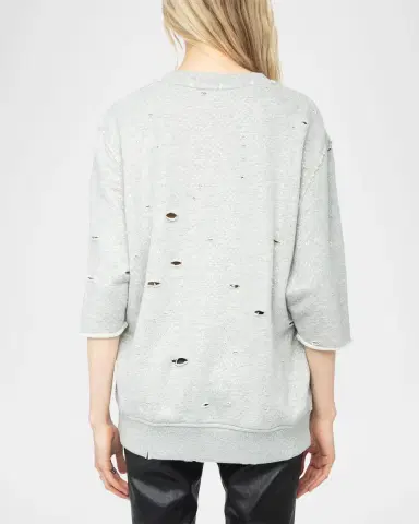 Zadig & Voltaire Edmond Destroyed Embellished Sweatshirt | Thumbnail 3 Zadig & Voltaire Edmond Destroyed Embellished Sweatshirt | Thumbnail 3