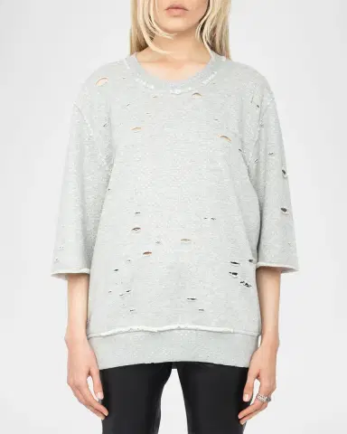 Zadig & Voltaire Edmond Destroyed Embellished Sweatshirt | Thumbnail 4 Zadig & Voltaire Edmond Destroyed Embellished Sweatshirt | Thumbnail 4