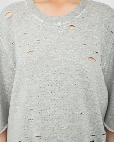 Zadig & Voltaire Edmond Destroyed Embellished Sweatshirt | Thumbnail 5 Zadig & Voltaire Edmond Destroyed Embellished Sweatshirt | Thumbnail 5