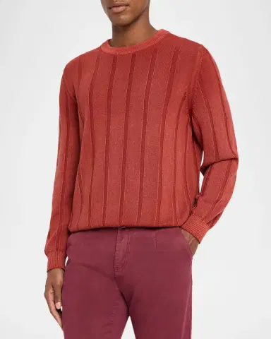 Kiton Men's Ribbed Cashmere Crewneck Sweater | Thumbnail 4