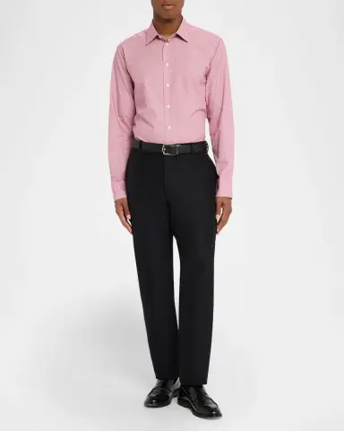 Emporio Armani Men's Cotton Micro-Houndstooth Classic Fit Sport Shirt | Thumbnail 2 Emporio Armani Men's Cotton Micro-Houndstooth Classic Fit Sport Shirt | Thumbnail 2