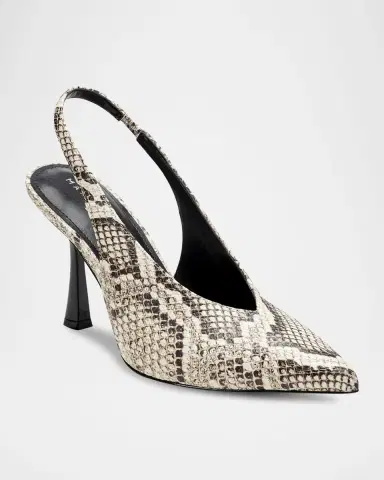 Marc Fisher LTD Esther Snake-Printed Leather Slingback Pumps | Thumbnail 2 Marc Fisher LTD Esther Snake-Printed Leather Slingback Pumps | Thumbnail 2