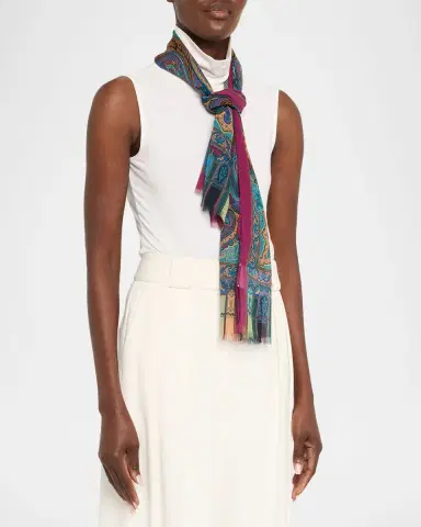 Etro Paisley Sheer Silk Scarf | Thumbnail 3