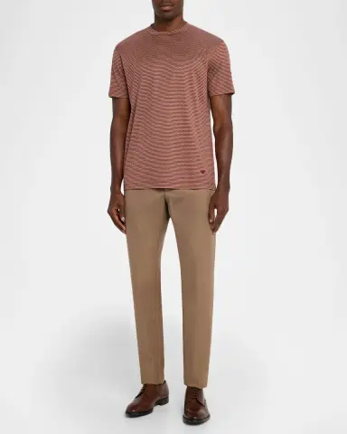 Emporio Armani Men's Jersey Jacquard Crewneck T-Shirt | Thumbnail 2 Emporio Armani Men's Jersey Jacquard Crewneck T-Shirt | Thumbnail 2