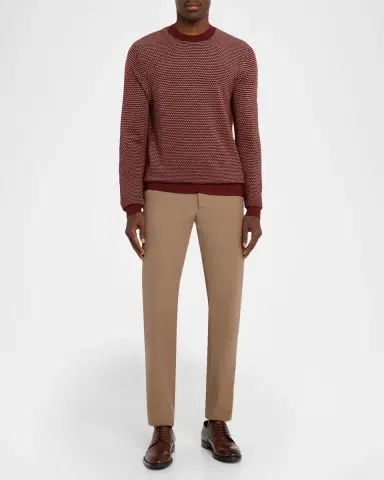 Emporio Armani Men's Wool Knit Jacquard Crewneck Sweater | Thumbnail 2