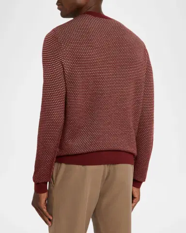 Emporio Armani Men's Wool Knit Jacquard Crewneck Sweater | Thumbnail 3