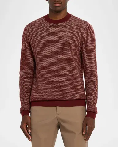 Emporio Armani Men's Wool Knit Jacquard Crewneck Sweater | Thumbnail 4