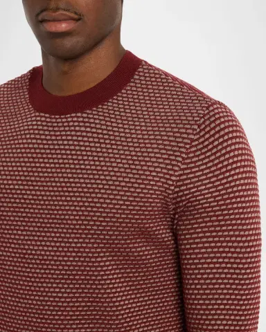 Emporio Armani Men's Wool Knit Jacquard Crewneck Sweater | Thumbnail 5