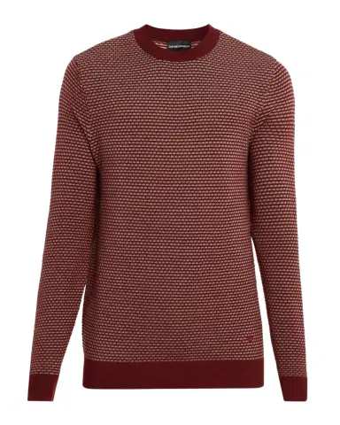 Emporio Armani Men's Wool Knit Jacquard Crewneck Sweater | Thumbnail 1