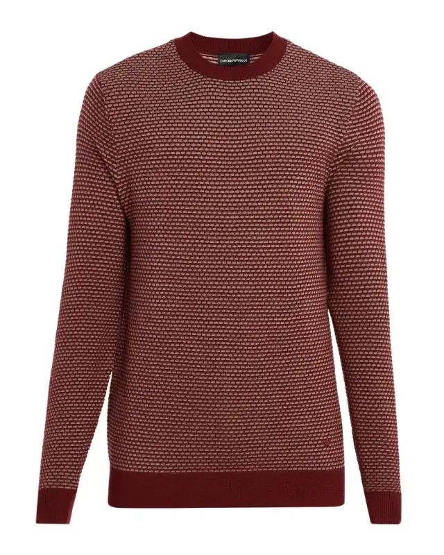 Men's Wool Knit Jacquard Crewneck Sweater