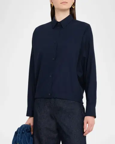 Emporio Armani Button-Down Cotton Poplin Shirt | Thumbnail 4