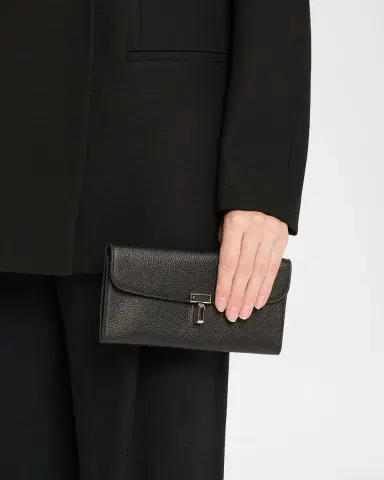 TOTEME T-Lock Grain Leather Continental Wallet | Thumbnail 2 TOTEME T-Lock Grain Leather Continental Wallet | Thumbnail 2