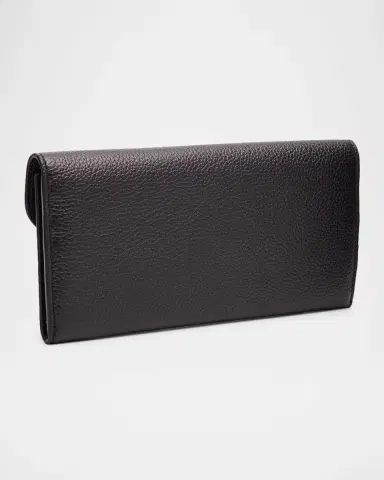 TOTEME T-Lock Grain Leather Continental Wallet | Thumbnail 3 TOTEME T-Lock Grain Leather Continental Wallet | Thumbnail 3