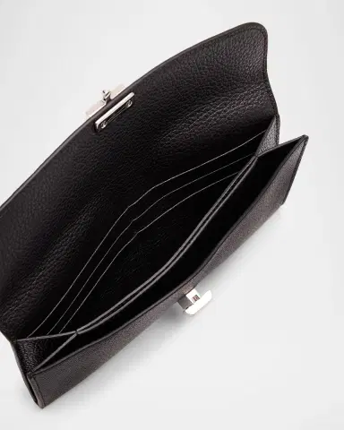 TOTEME T-Lock Grain Leather Continental Wallet | Thumbnail 4 TOTEME T-Lock Grain Leather Continental Wallet | Thumbnail 4