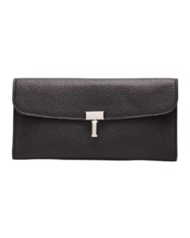 TOTEME T-Lock Grain Leather Continental Wallet | Thumbnail 1 TOTEME T-Lock Grain Leather Continental Wallet | Thumbnail 1