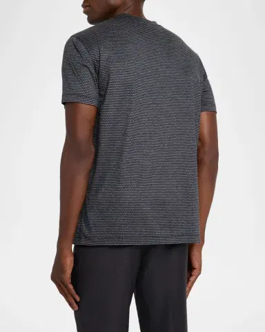 Emporio Armani Men's Jersey Jacquard Crewneck T-Shirt | Thumbnail 3