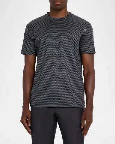 Emporio Armani Men's Jersey Jacquard Crewneck T-Shirt | Thumbnail 4